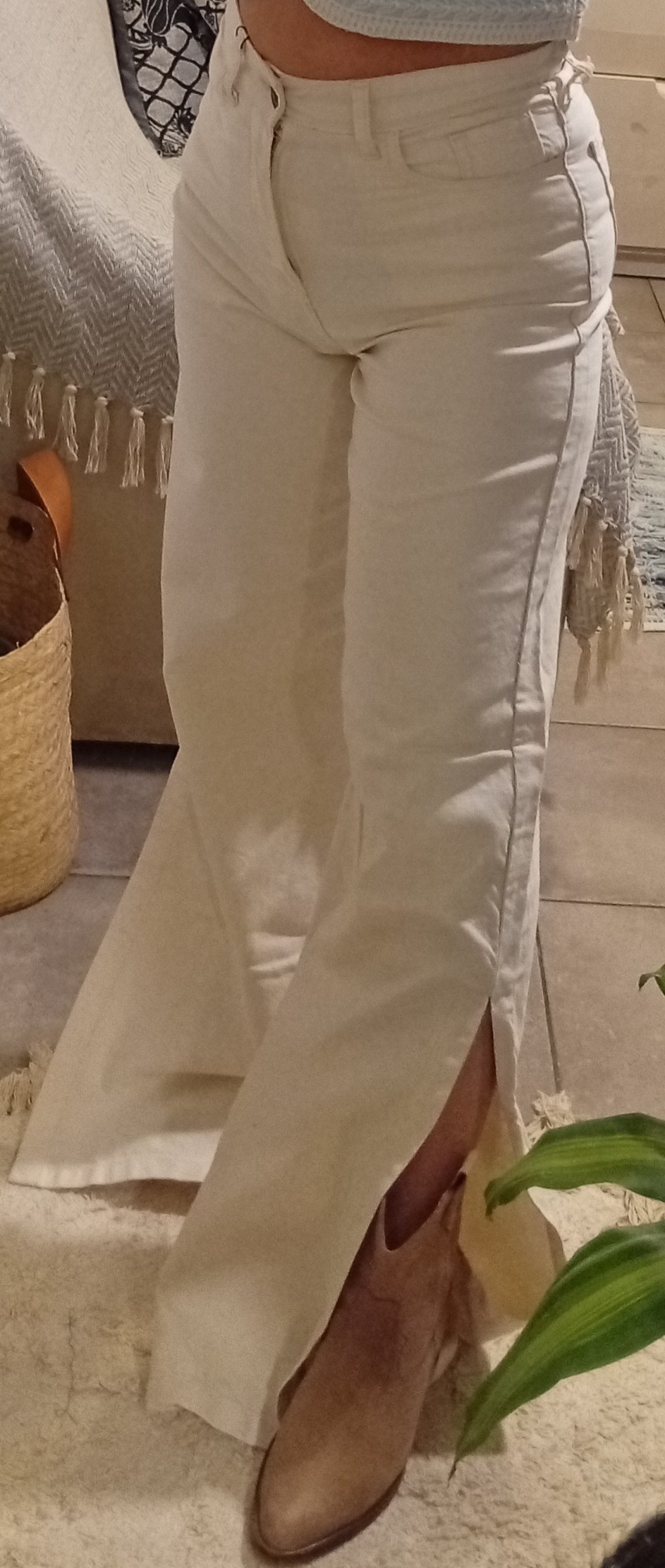 Wide leg con tajo